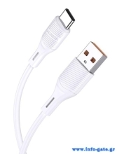 KAKUSIGA καλώδιο USB-C σε USB KSC-953, σιλικόνης, 3A, 480Mbps, 1m, λευκό