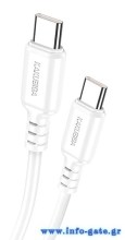 KAKUSIGA καλώδιο USB-C σε USB-C KSC-982, 60W, 480Mbps, 1m, λευκό
