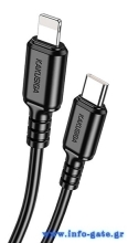 KAKUSIGA καλώδιο Lightning σε USB-C KSC-982, 20W, 480Mbps, 1m, μαύρο