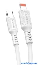 KAKUSIGA καλώδιο Lightning σε USB-C KSC-984, σιλικόνης, 27W, 480Mbps, 1m, λευκό