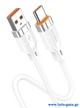 KAKUSIGA καλώδιο USB-C σε USB KSC-995, σιλικόνης, 5A, 480Mbps, 1m, λευκό