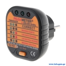 PEAKMETER tester πρίζας PM6860DR, 220-250V 50-60Hz