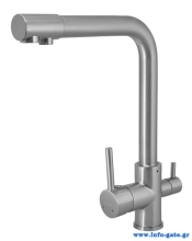 BRUNO μπαταρία πάγκου κουζίνας M54510-207, τρίοδη, αναμεικτική, ασημί