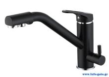 BRUNO μπαταρία πάγκου κουζίνας M54954-355H, τρίοδη, αναμεικτική, μαύρη