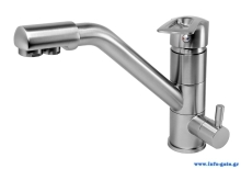 BRUNO μπαταρία πάγκου κουζίνας M54954-355N, τρίοδη, αναμεικτική, ασημί