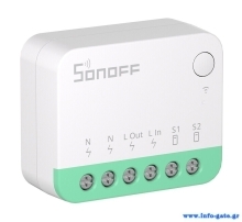 SONOFF smart διακόπτης MINIR4M, 2 κανάλια, Wi-Fi, 10A, λευκός