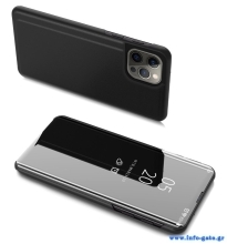 POWERTECH θήκη Clear View MOB-1663 για iPhone 13 Pro Max, μαύρη