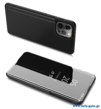 POWERTECH θήκη Clear View MOB-1664 για iPhone 13/13 Pro, μαύρη