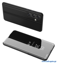 POWERTECH θήκη Clear view MOB-1863 για Samsung Galaxy A24, μαύρη