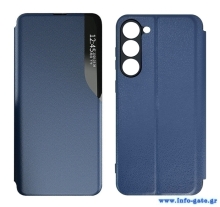 POWERTECH θήκη Smart view MOB-1916 για Samsung S23 Plus, μπλε