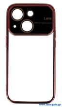 POWERTECH θήκη Electro Lens MOB-1946 για iPhone 15, διάφανη-βυσσινί