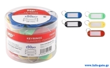 MP μπρελόκ κλειδιών με ετικέτα PA363, 20x58mm, διάφορα χρώματα, 50τμχ
