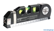 PROSKIT γραμμικό αλφάδι laser PD-161-C με κόκκινη δέσμη, μετροταινία