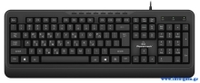 POWERTECH πληκτρολόγιο PT-1066, ενσύρματο, multimedia, EN/GR, μαύρο