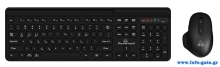 POWERTECH set ποντίκι & πληκτρολόγιο PT-1154, 2.4GHz & Bluetooth, μαύρο
