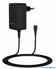 POWERTECH φορτιστής laptop PT-1155, USB-C PD, universal, 45W, μαύρος