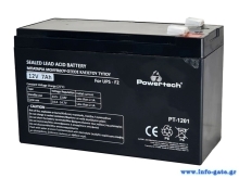 POWERTECH μπαταρία μολύβδου PT-1201 για UPS, 12V 7Ah, F2