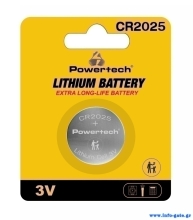 POWERTECH μπαταρία λιθίου PT-1211, CR2025, 3V, 1τμχ