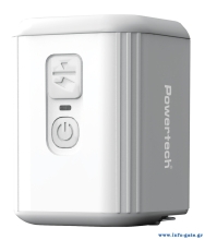 POWERTECH μίνι τρόμπα PT-1553 με φακό, 5W, επαναφορτιζόμενη, λευκή