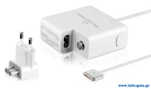 POWERTECH φορτιστής laptop PT-836 για Apple Macbooks, 45W, λευκός