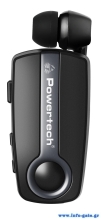 POWERTECH earphone Klipp 2 PT-998 multipoint, Bluetooth 5.1, USB-C, γκρι