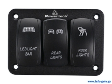 POWERTECH πάνελ σκαφών PTL-018 με 3x διακόπτες φώτων, IP65
