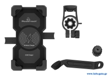 POWERTECH ασύρματος φορτιστής & βάση smartphone μοτοσυκλέτας PTL-024, 7.5W, μαύρη