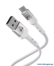 POWERTECH καλώδιο USB-C σε USB PTR-0162, σιλικόνης, 60W, 480Mbps, 1m, λευκό