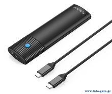 ORICO θήκη για Μ.2 NVMe SSD PWM2-G2-BK-EP, 10Gbps, έως 4TB, μαύρη