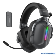SADES gaming headset Defender, ασύρματα & ενσύρματα, 50mm, 1050mAh, RGB, multi-platform, μαύρο