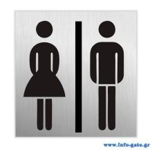 SEILFLECHTER πινακίδα WC γυναικών/ανδρών 972062, αυτοκόλλητη, 60x60mm