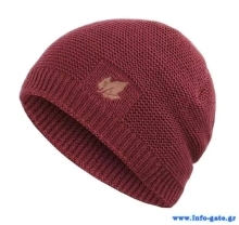 Πλεκτός σκούφος beanie SHO-0006, unisex, μπορντό