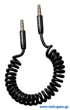USAMS καλώδιο Jack 3.5mm SJ256, Hi-Fi stereo, 1.2m, μαύρο