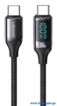 USAMS καλώδιο USB Type-C US-SJ546, 100W/5A, 1.2m, μαύρο