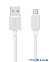 USAMS καλώδιο micro USB σε USB US-SJ690, 2A, 480Mbps, 1m, λευκό