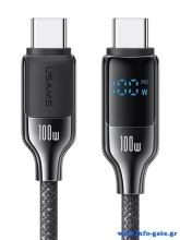 USAMS καλώδιο USB-C SJ742, 100W, 480Mbps, 1.2m, μαύρο