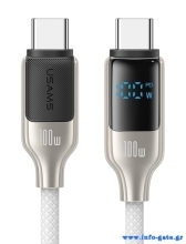 USAMS καλώδιο USB-C SJ742, 100W, 480Mbps, 1.2m, λευκό