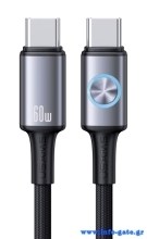 USAMS καλώδιο USB-C SJ752, 60W, 480Mbps, 1.2m, μαύρο