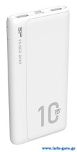 SILICON POWER power bank QP15, 10000mAh, 2x USB & USB Type-C, 3A, λευκό