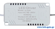 LED Driver SPHLL-DRIVER-011, 8-25W, 1.7x3.6x7cm