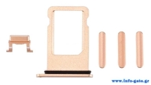 Υποδοχή κάρτας SIM και Side Button για iPhone 8 Plus, χρυσό