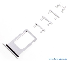 Υποδοχή Κάρτας SIM και Side Button για iPhone 8 Plus, ασημί