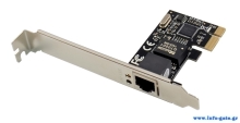 POWERTECH κάρτα επέκτασης PCIe σε 1x RJ45 ST714, 1000Mbps, RTL8111C