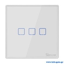 SONOFF smart διακόπτης T2EU3C-RF 433MHz, αφής, τριπλός, λευκός
