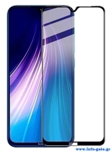POWERTECH Tempered Glass 5D, Full Glue, Xiaomi Redmi Note 8T, μαύρο