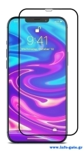 POWERTECH Tempered Glass 5D, full glue, iPhone 12 mini, μαύρο
