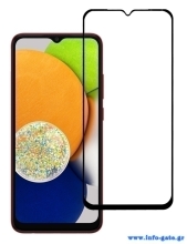 POWERTECH tempered glass 5D TGC-0574, Samsung A03, full glue, μαύρο