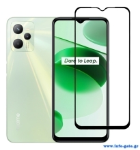 POWERTECH tempered glass 5D TGC-0579, Realme C35, full glue, μαύρο