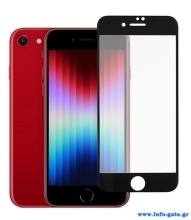 POWERTECH tempered glass 5D TGC-0584, full glue, iPhone SE 2022, μαύρο