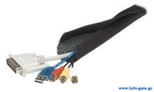 POWERTECH δεματικό καλωδίων τύπου Flex Wrap TIES-001, 1.8m, μαύρο